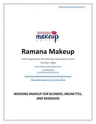 Wedding Makeup for Blondes, Brunettes, And Redheads - www.ramana-makeup.com - slide 1