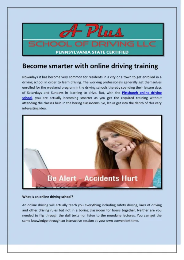 Become smarter with online driving training