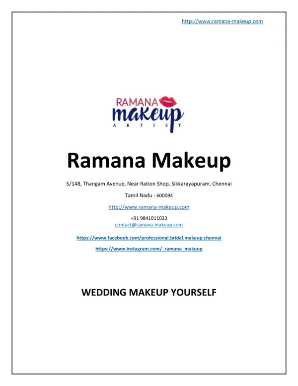 Wedding Makeup Yourself - www.ramana-makeup.com