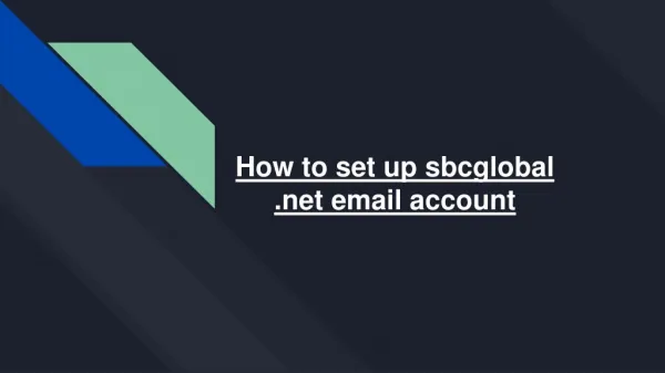 How to set up sbcglobal .net email account