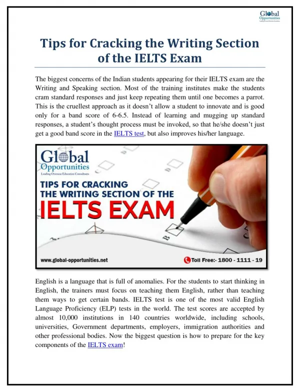 Tips for Cracking the Writing Section of the IELTS Exam