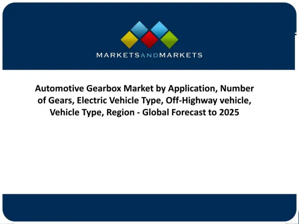 Current market trends of Automotive Gearbox Market