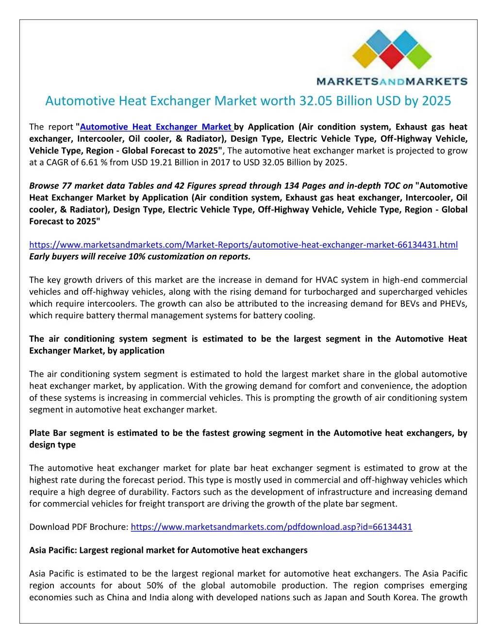 automotive heat exchanger market worth