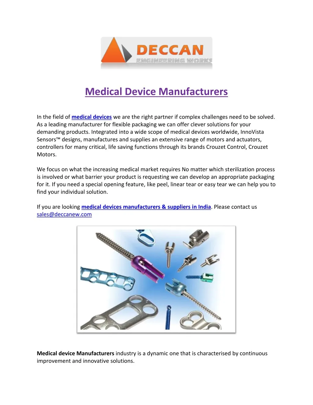 medical device manufacturers
