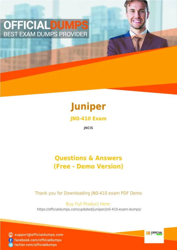 JN0-410 - Learn Through Valid Juniper JN0-410 Exam Dumps - Real JN0-410 Exam Questions