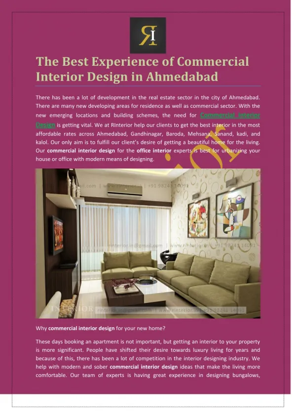The Best Experience of Commercial Interior Design in Ahmedabad