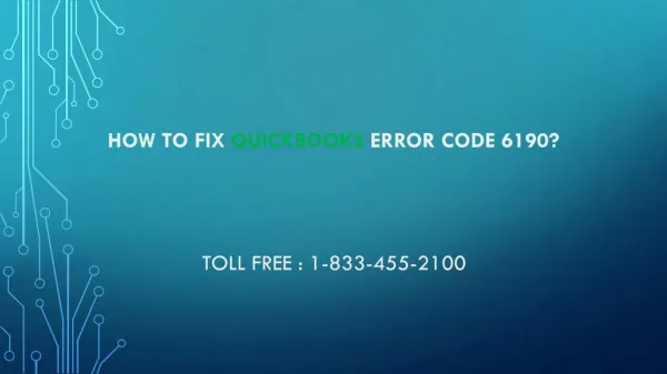 How to Fix QuickBooks Error Code 6190?