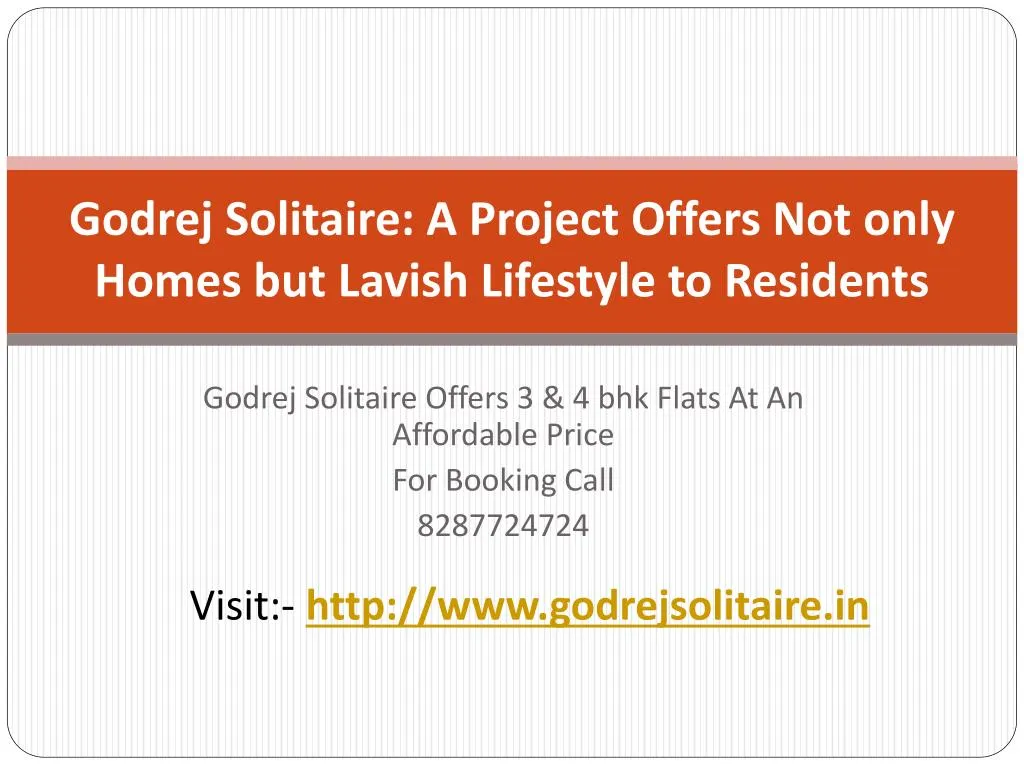 godrej solitaire a project offers not only homes but lavish lifestyle to residents