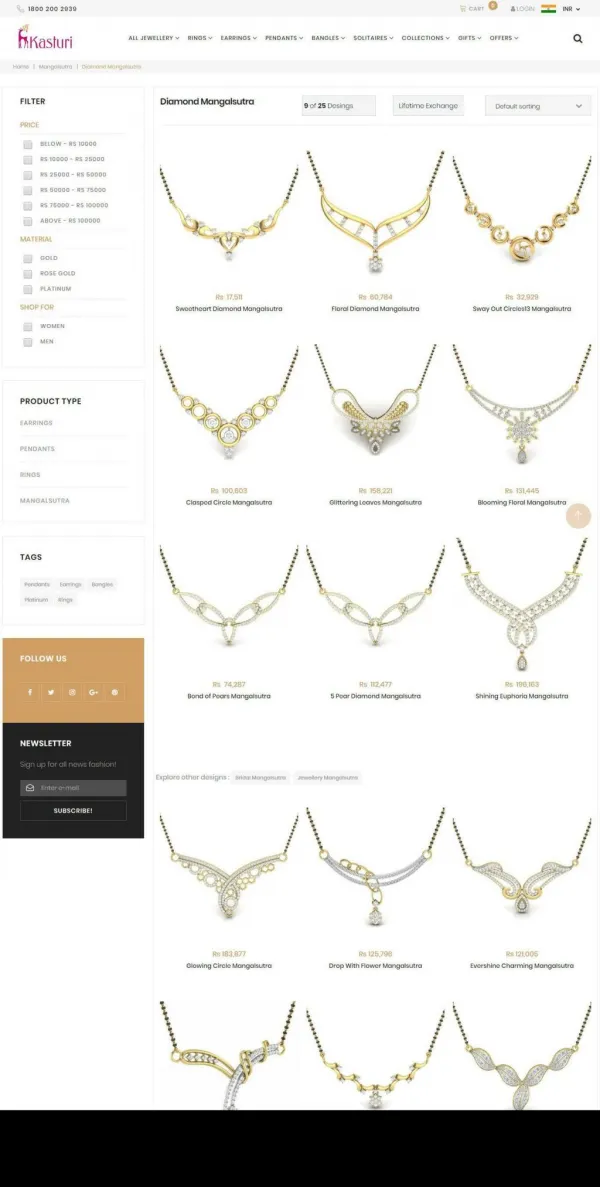 Diamond mangalsutra designs - Mangalsutra Designs Online