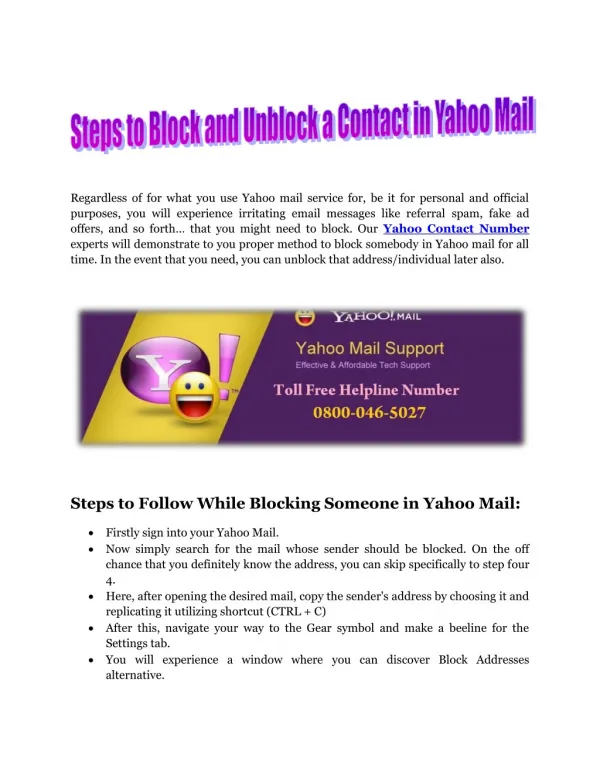 Steps to Block and Unblock a Contact in Yahoo Mail