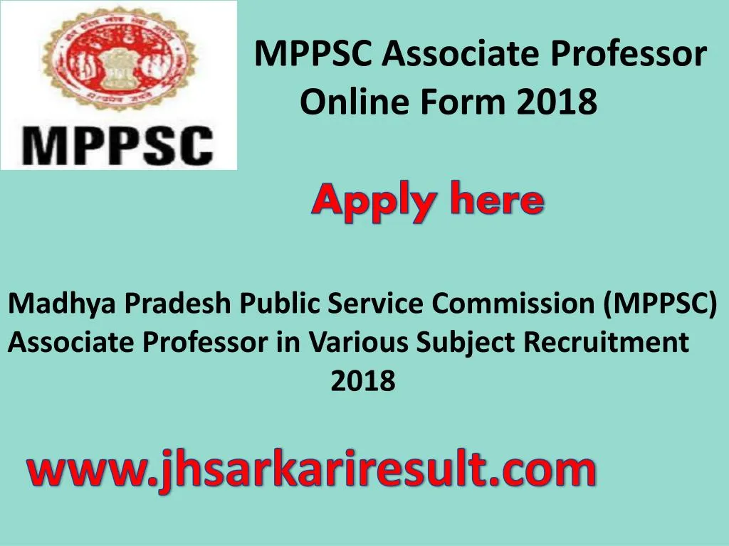 mppsc associate professor re open online form 2018