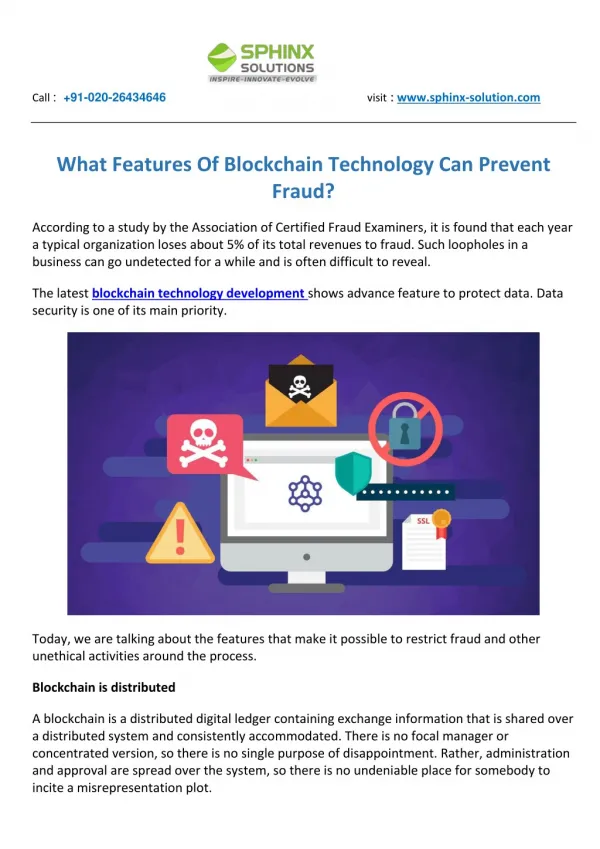 What Features Of Blockchain Technology Can Prevent Fraud