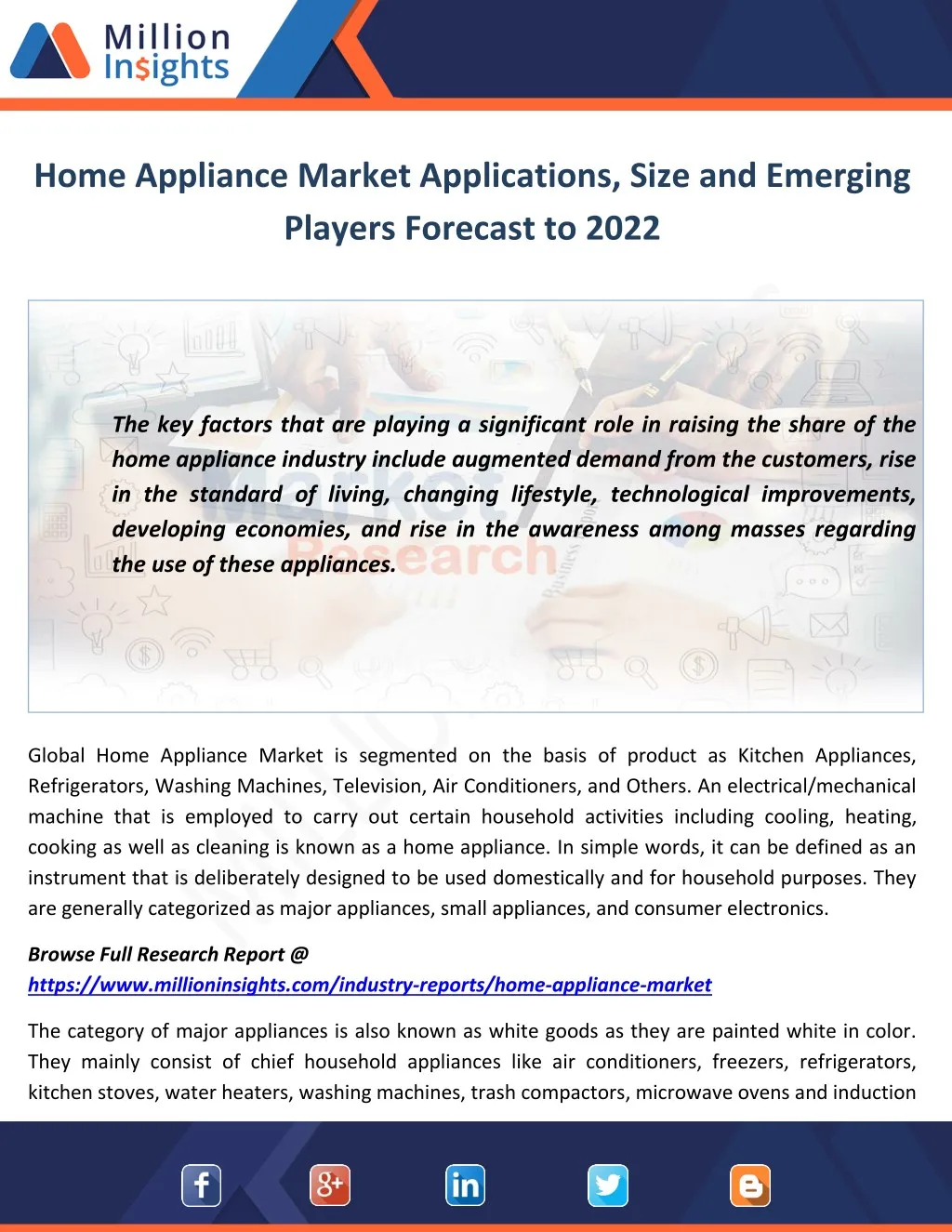 home appliance market applications size