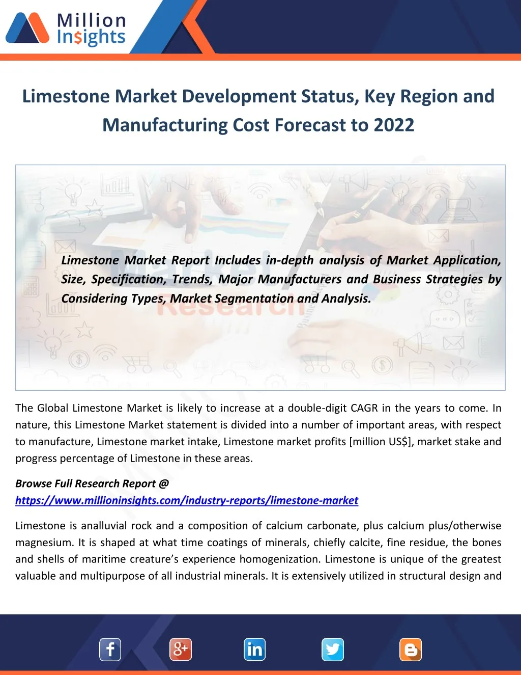 limestone market development status key region