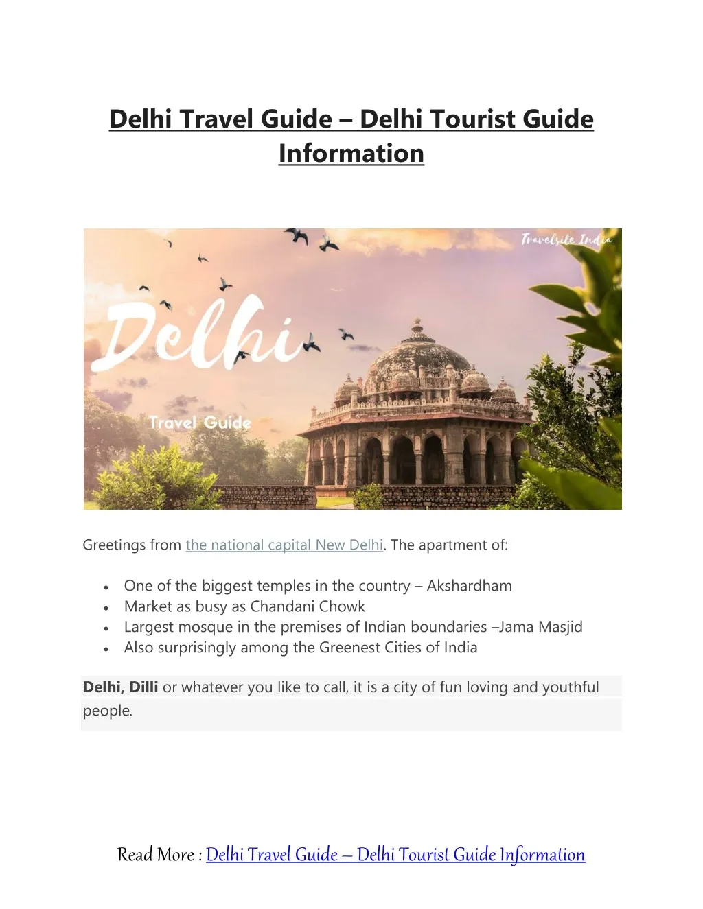 delhi travel guide delhi tourist guide information