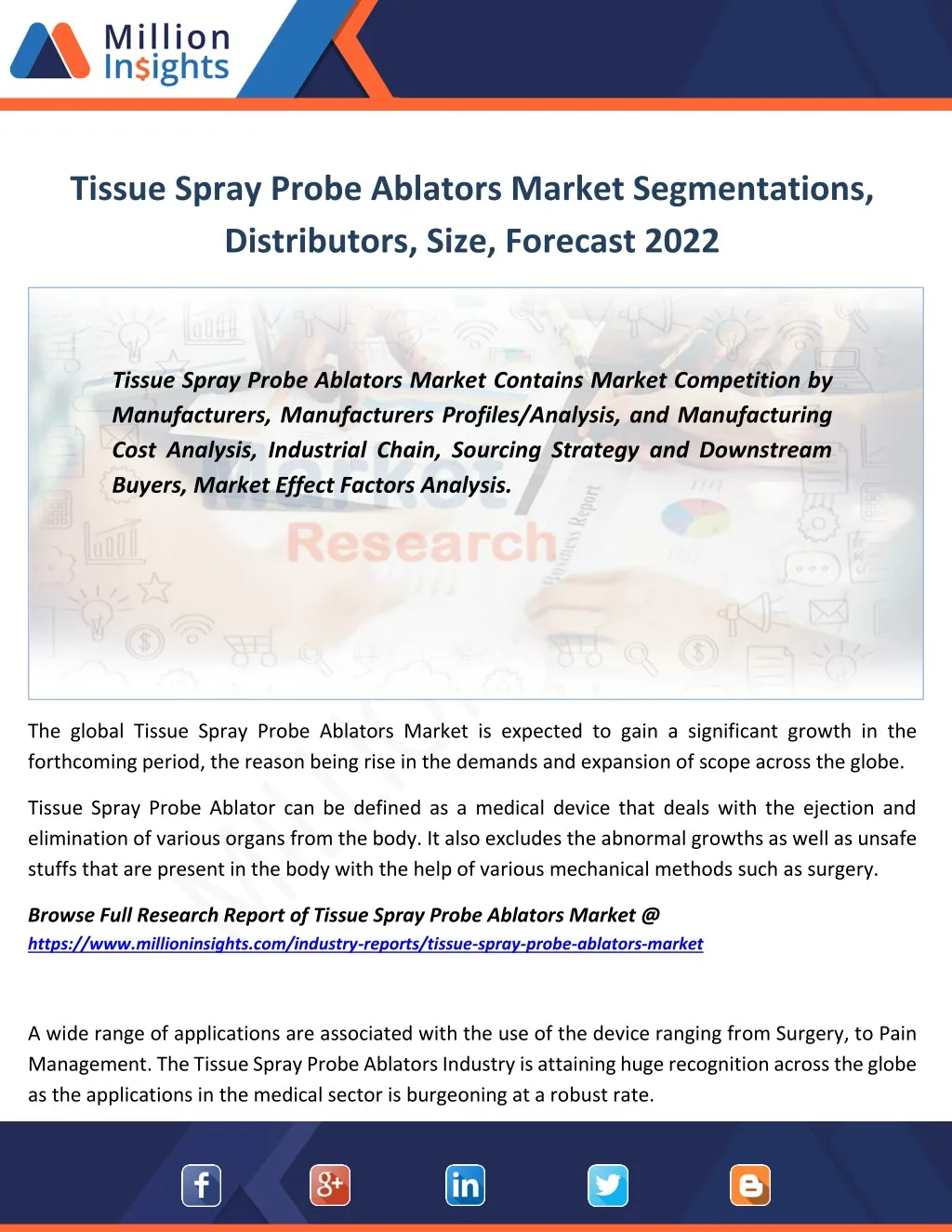 tissue spray probe ablators market segmentations