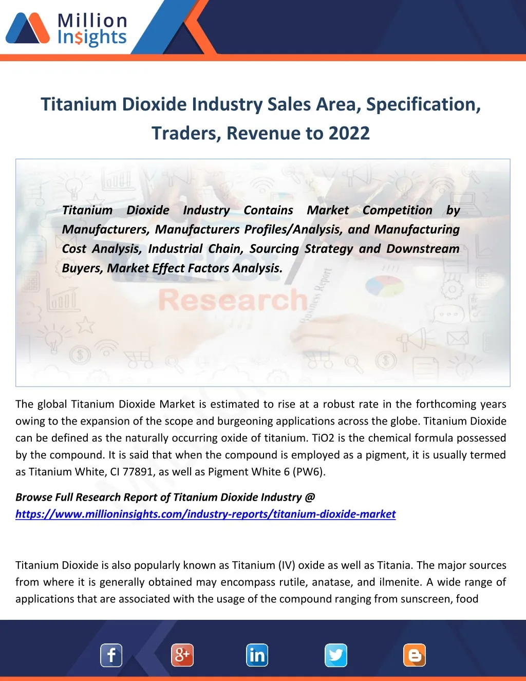 titanium dioxide industry sales area