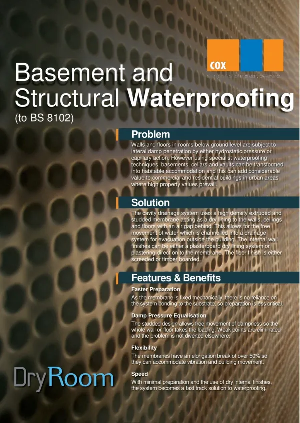 Peter Cox Basement and Structural Waterproofing