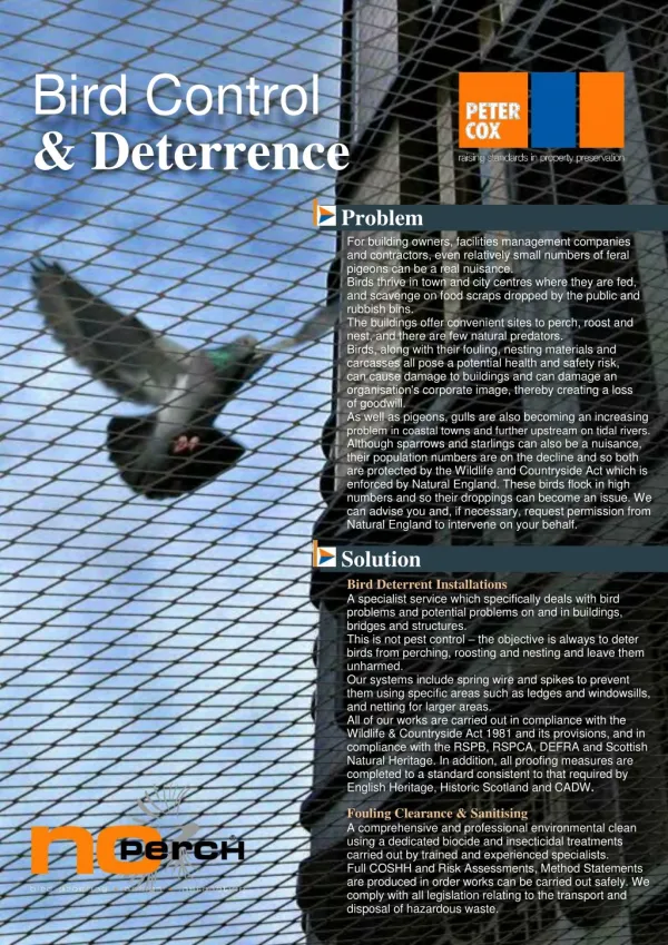 Peter Cox - Bird Control and Deterrence