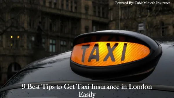 9 Best Tips to Get Taxi Insurance in London Easily