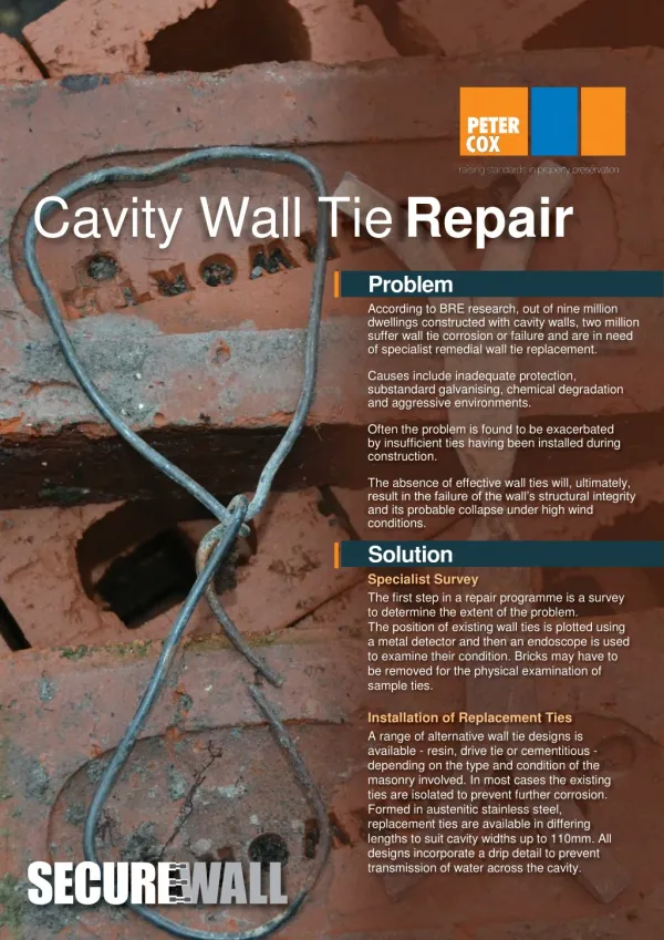 Peter Cox - Cavity Wall Tie Repairs