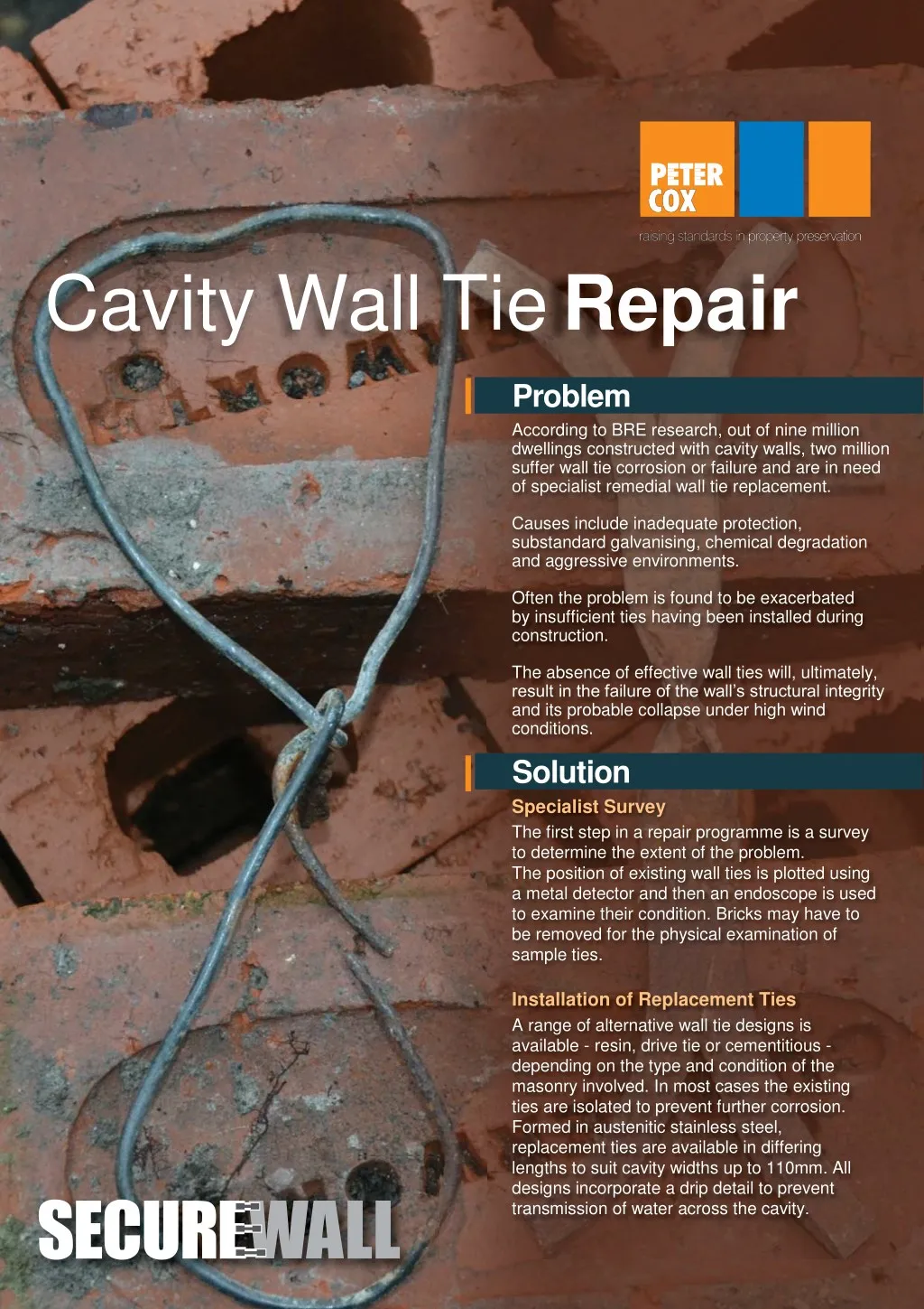 cavity wall tie repair