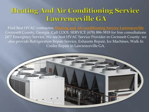 Heating And Air Conditioning Service Lawrenceville GA