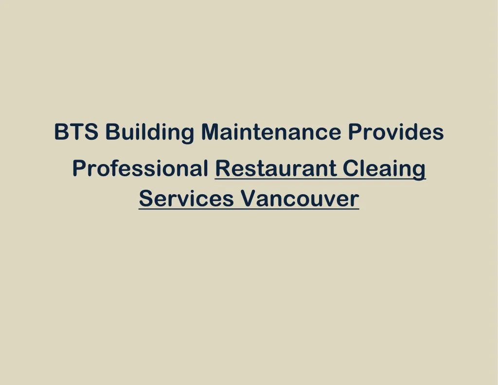 bts building maintenance provides professional