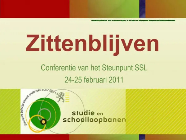 Conferentie van het Steunpunt SSL 24-25 februari 2011