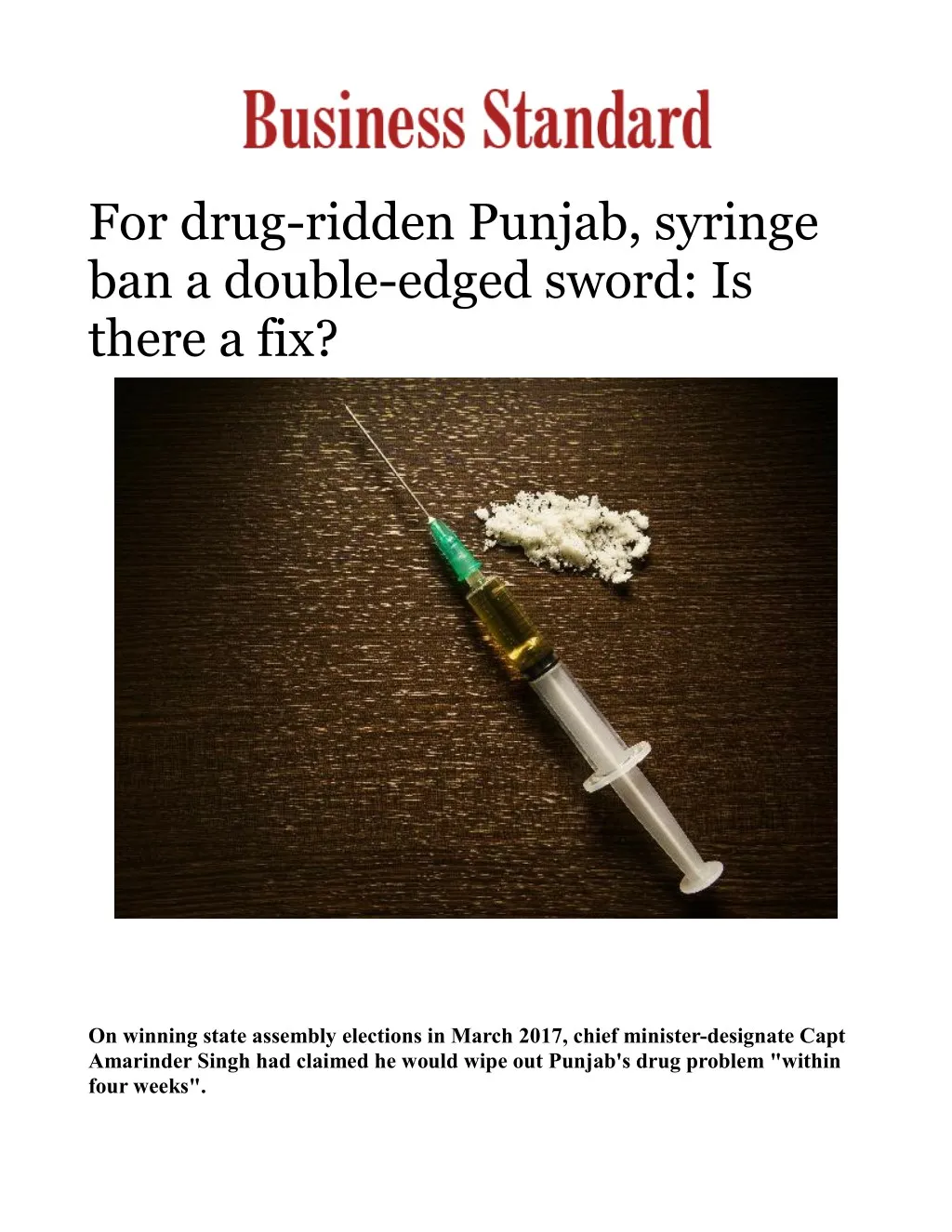 for drug ridden punjab syringe ban a double edged