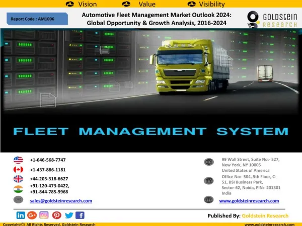 Automotive Fleet Management Market Outlook 2024: Global Opportunity & Growth Analysis, 2016-2024