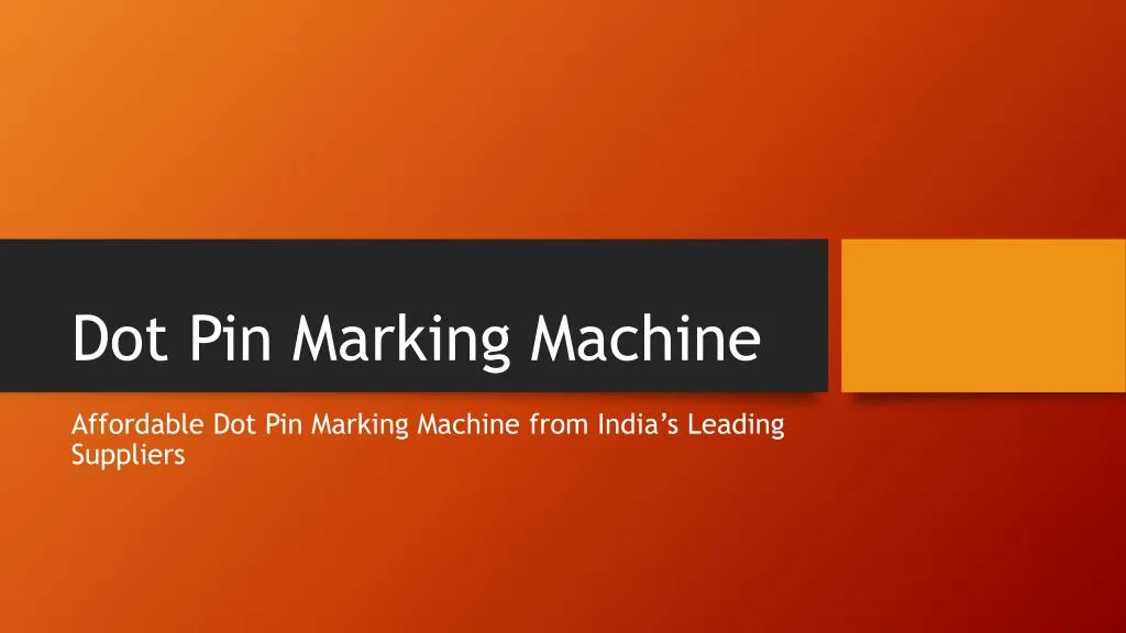 dot pin marking machine