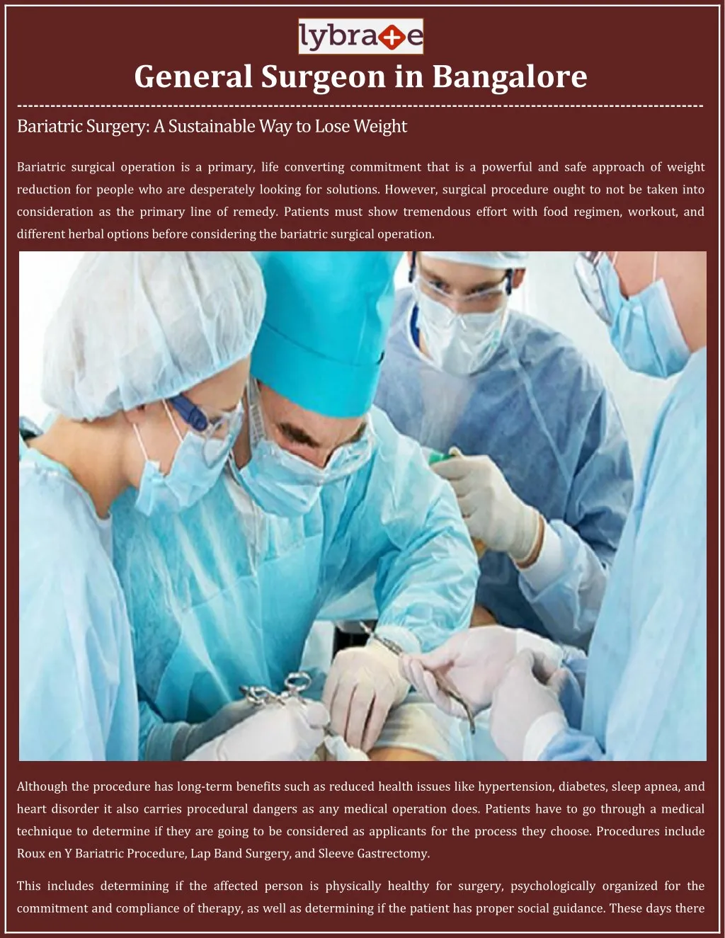 general surgeon in bangalore bariatric surgery