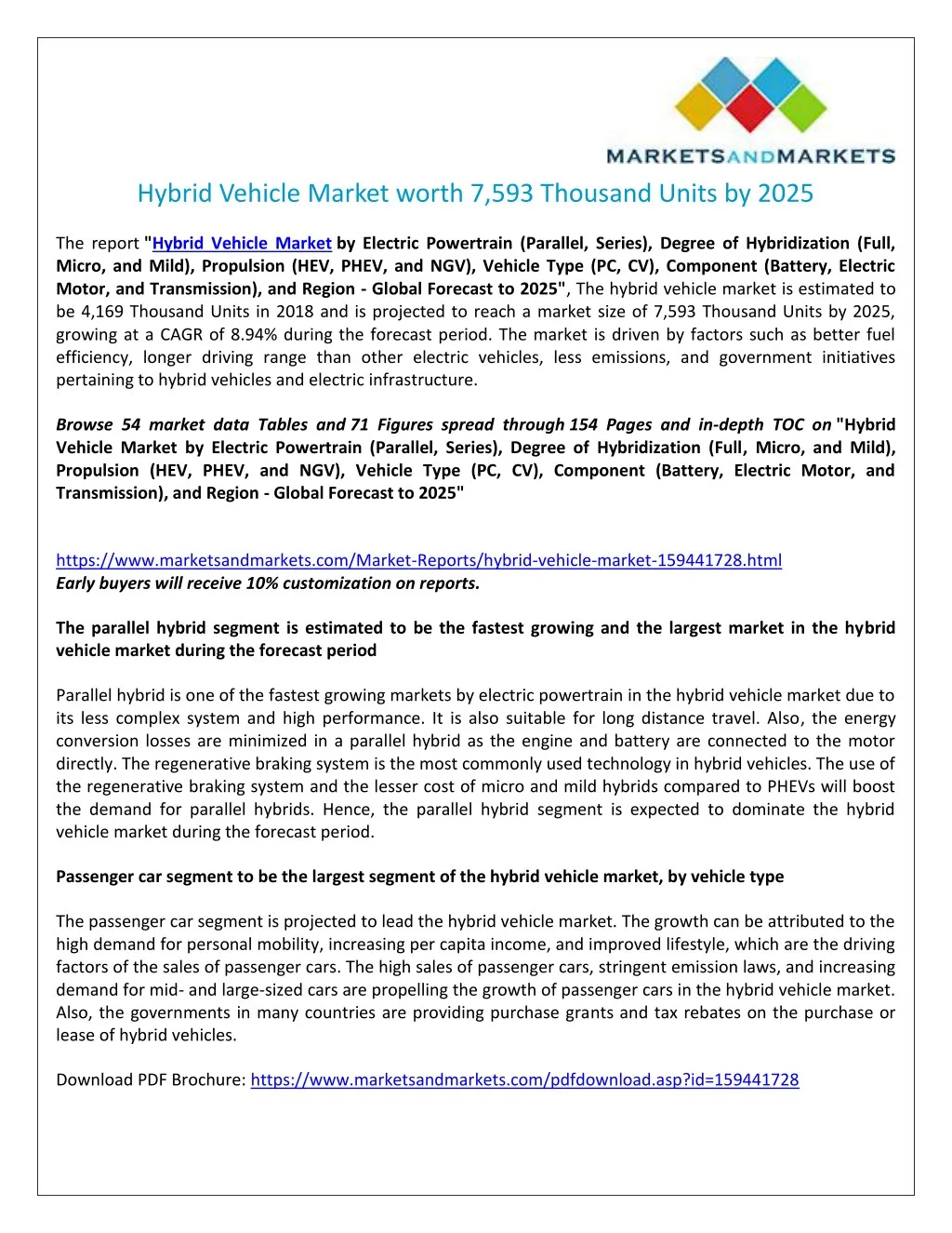 hybrid vehicle market worth 7 593 thousand units