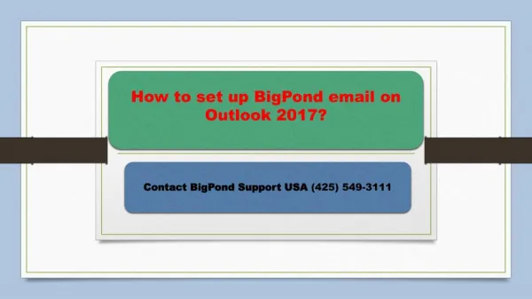 How to set up Bigpond email on Outlook 2017?