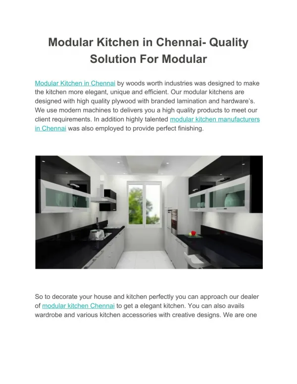 Modular Kitchen in Chennai