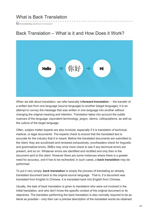 Back Translation â€“ What is it and How Does it Work?