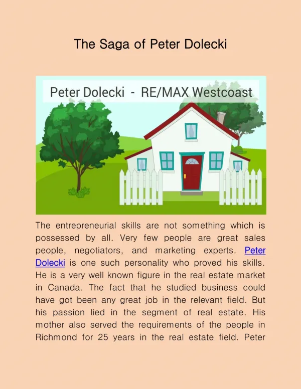 The Saga Of Peter Dolecki