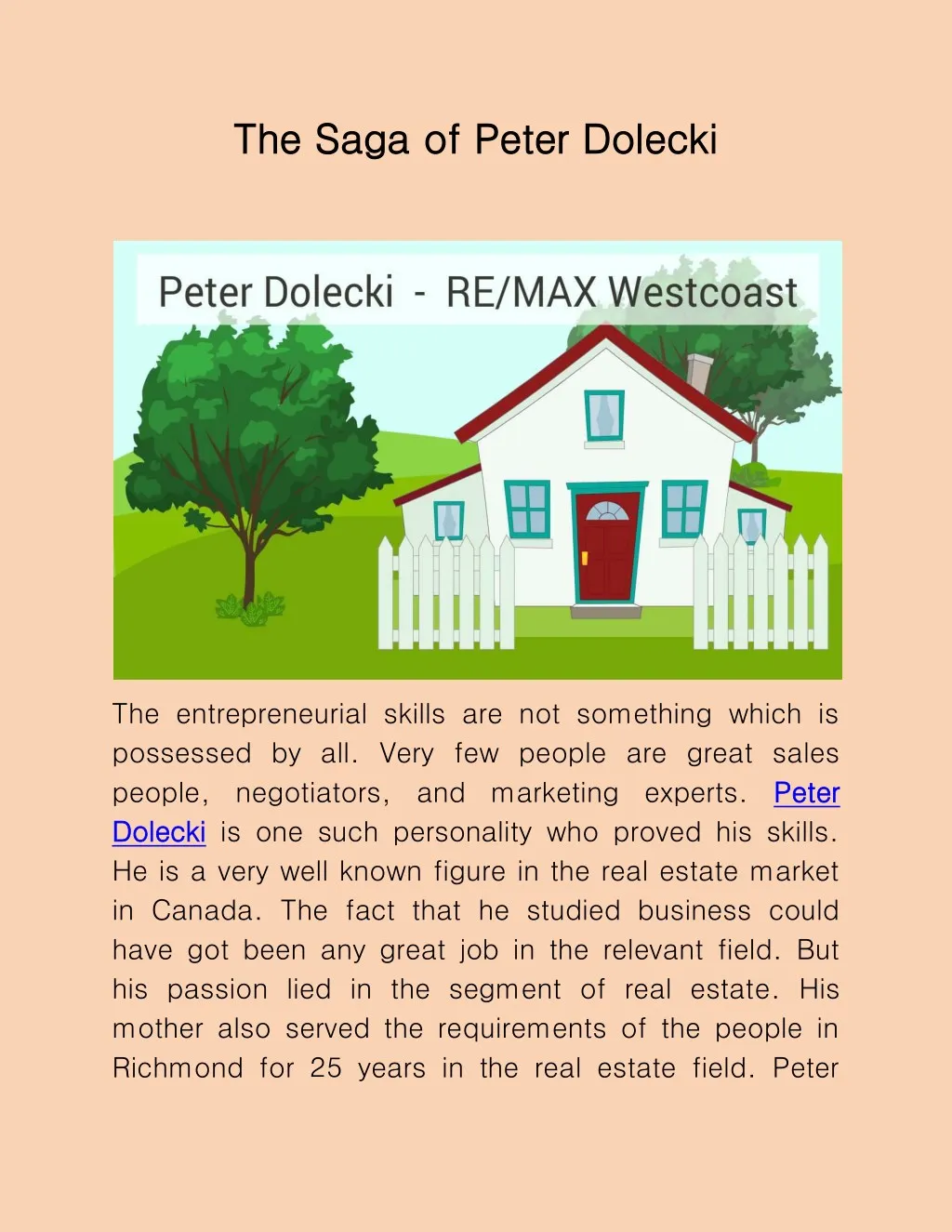 the saga of peter dolecki the saga of peter