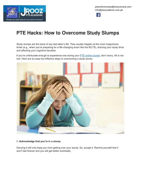 PTE Hacks: How to Overcome Study Slumps