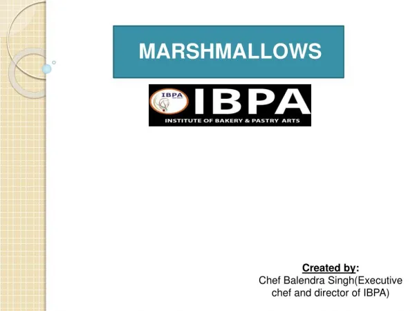 marshmallows Recipe | Chef IBPA