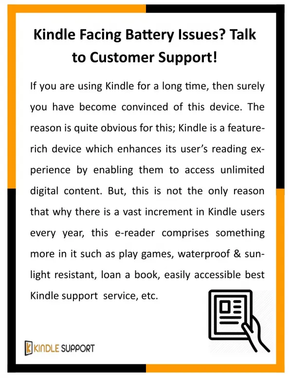 Kindle Facing Battery Issues? Talk to Customer Support!