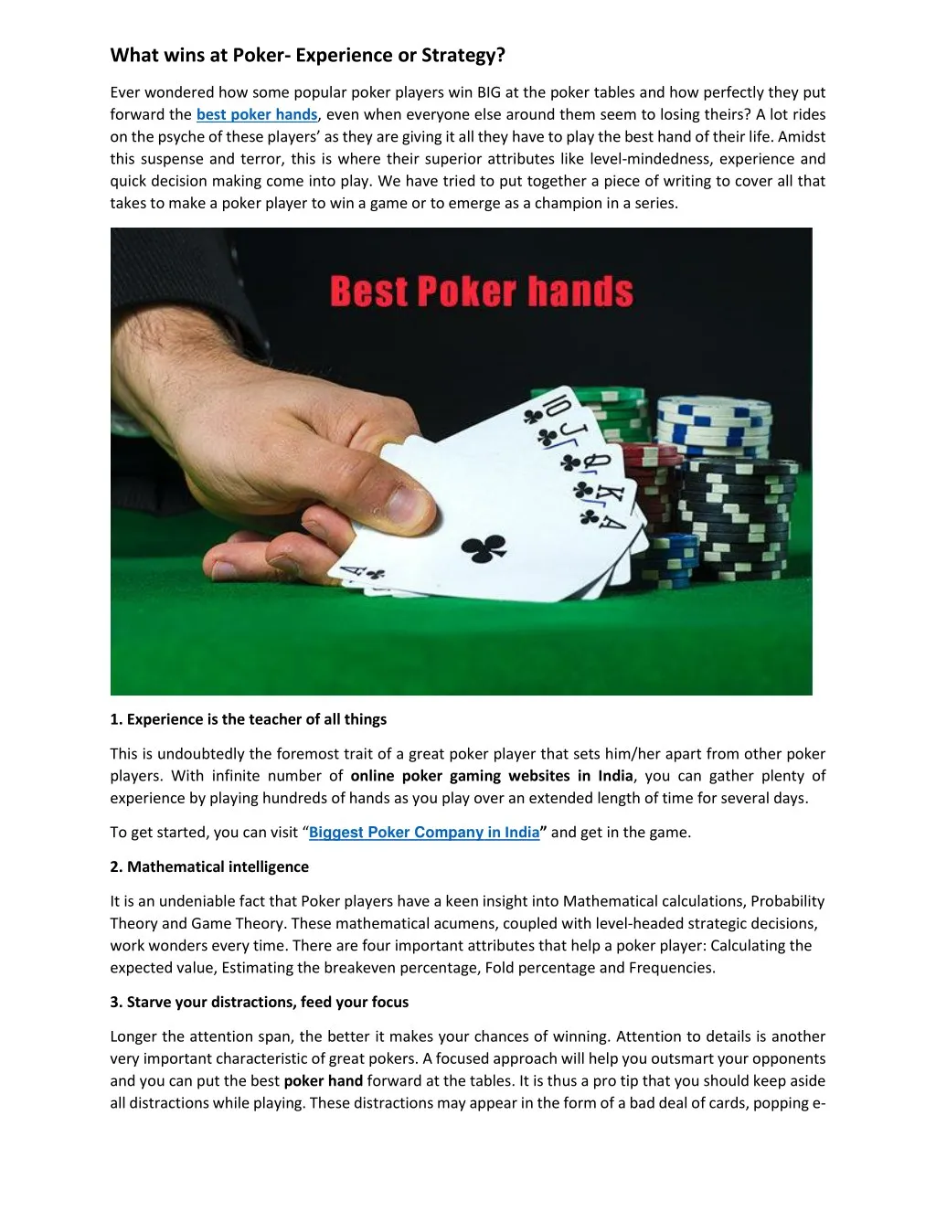 what wins at poker experience or strategy