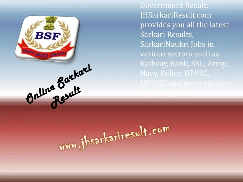 government result jhsarkariresult com provides