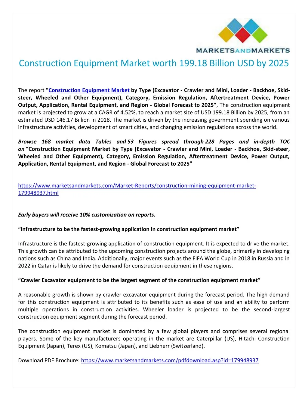 construction equipment market worth