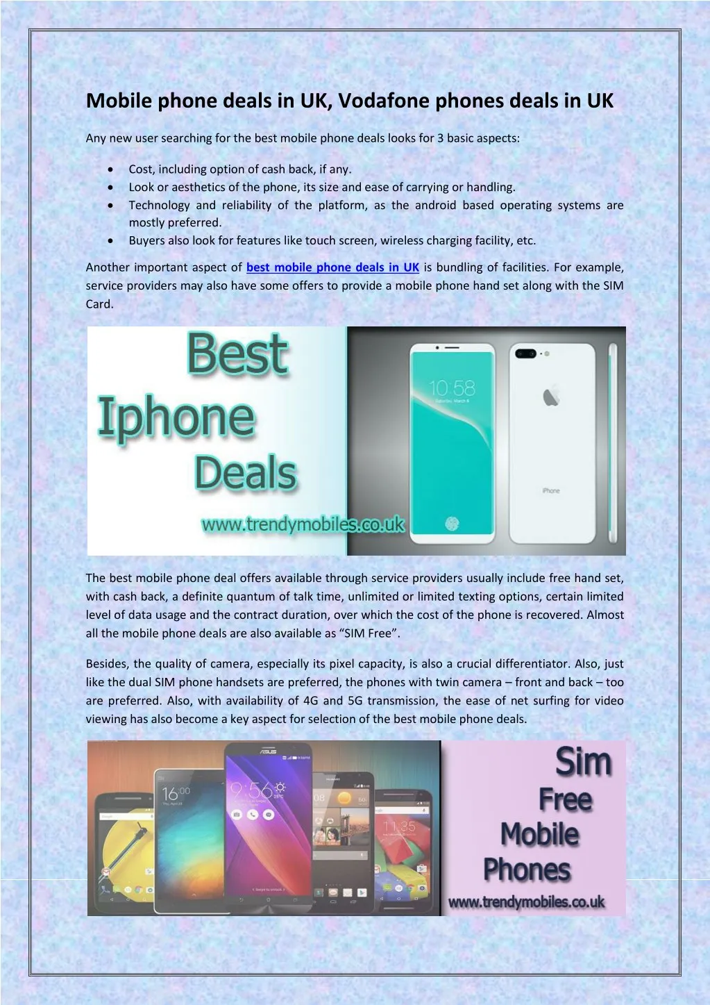 mobile phone deals in uk vodafone phones deals