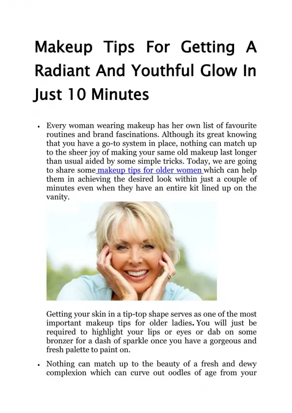 Makeup Tips For Getting A Radiant And Youthful Glow In Just 10 Minutes