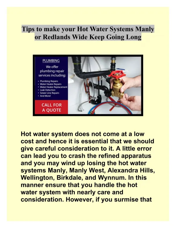 Hot Water Systems Manly Installation & Exchange - DBA Plumbing & Gas