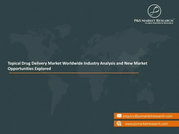 Topical Drug Delivery Market Worldwide Industry Analysis and New Market Opportunities Explored