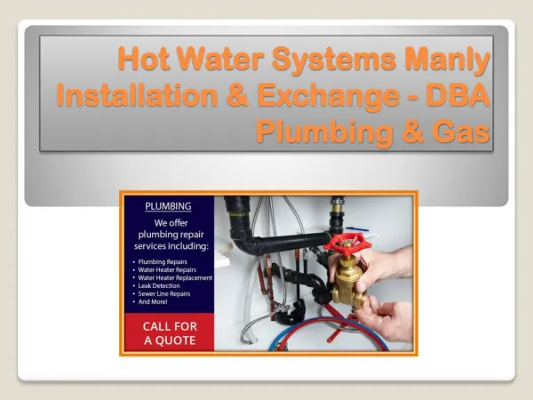 Hot Water Systems Manly Installation & Exchange - DBA Plumbing & Gas